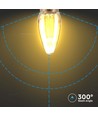 E14 2W LED Art Filament kertepære - Amber glass, 1800K, varm hvit, 65lm