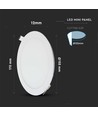 12W Ø17cm LED innfellingspanel - 4000K, Hull: Ø15,5 cm, Mål: Ø17 cm, hvit kant, flicker free