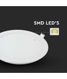 12W Ø17cm LED innfellingspanel - 6400K, Hull: Ø15,5 cm, Mål: Ø17 cm, hvit kant, flicker free