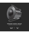 V-Tac bevegelsessensor for innfelling - LED-vennlig, sort, IP20
