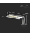 V-Tac 100W LED gatelys - Samsung chip, Ø60mm, IP65