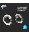 2 stk. GU10 downlight-sett - Rund, satin nikkel, hull: Ø6,5 cm, mål: Ø8 cm