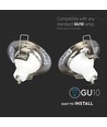 2 stk. GU10 downlight-sett - Rund, satin nikkel, hull: Ø6,5 cm, mål: Ø8 cm