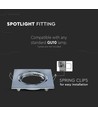 2 stk. GU10 innfellingsspot - Krom, firkantet, hull: 70x70 mm, mål: 82x82 mm, max 35W