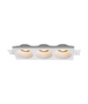 3xGU10 innfellingsspot i gips, rund - Hvit, IP20, Hull: 285x105 mm, Mål: 280x100x40 mm