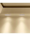 3xGU10 innfellingsspot i gips, rund - Hvit, IP20, Hull: 285x105 mm, Mål: 280x100x40 mm