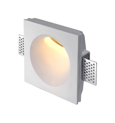 GU10 Downlight i gips - Rund/Firkantet, hvit, IP20 innendørs, uten lyskilde