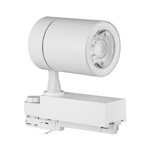 35W 3-faset skinnespot - Hvit, 4000K, 24 grader, COB LED