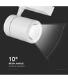 35W 3-faset skinnespot - Hvit, 4000K, 24 grader, COB LED