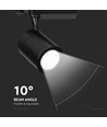 35W 3-faset skinnespot - 24 grader, 4000K, sort, COB LED, IP20