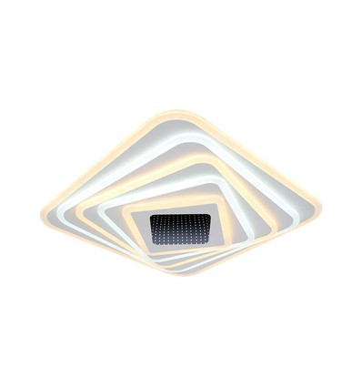 150W LED Smart taklampe med 3D-effekt - 50x50cm, CCT, dimbar, inkl. fjernkontroll