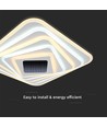 150W LED Smart taklampe med 3D-effekt - 50x50cm, CCT, dimbar, inkl. fjernkontroll
