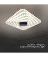 150W LED Smart taklampe med 3D-effekt - 50x50cm, CCT, dimbar, inkl. fjernkontroll