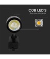 35W 3-faset skinnespot - 3000lm, 24 grader, sort, 3000K, IP20, 4-leder tracklight