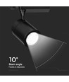 35W 3-faset skinnespot - 3000lm, 24 grader, sort, 3000K, IP20, 4-leder tracklight