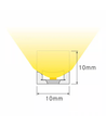 10m AnyCut Neon Flex 10x10 Varm hvit LED strip - 10W/m, 24V, Ingen klippeavstand