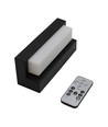Solcelle CCT vegglampe - IP54, 3 lysfarger, sort, firkantet, skumringssensor