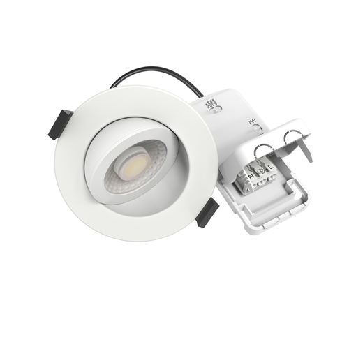LEDlife DimToWarm+CCT RA96 hvit innfellingsspot - Roterbar, Hull: Ø6,8 cm, Mål: Ø8,3 cm, 7W, hvit kant, dimbar, 230V