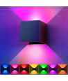 6W CUBIC RGB+CCT vegglampe - IP65, Tuya Smart, sort, firkantet, opp/ned, justerbar, inne / ute, inkl. lyskilde