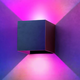 6W CUBIC RGB+CCT vegglampe - IP65, Tuya Smart, sort, firkantet, opp/ned, justerbar, inne / ute, inkl. lyskilde