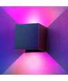 6W CUBIC RGB+CCT vegglampe - IP65, Tuya Smart, sort, firkantet, opp/ned, justerbar, inne / ute, inkl. lyskilde