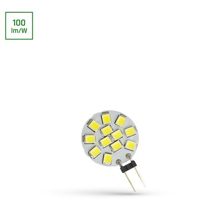 LED G4 1,2W - 12V, 12 LED, kald hvit, 20mm, Spectrum.