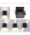 6W CUBIC vegglampe - IP65, RGB+CCT, Zigbee, sort, firkantet, opp/ned, justerbar, inne / ute, inkl. lyskilde