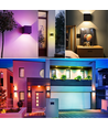 6W CUBIC vegglampe - IP65, RGB+CCT, Zigbee, sort, firkantet, opp/ned, justerbar, inne / ute, inkl. lyskilde