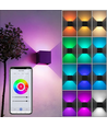 6W CUBIC vegglampe - IP65, RGB+CCT, Zigbee, sort, firkantet, opp/ned, justerbar, inne / ute, inkl. lyskilde