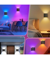 6W CUBIC vegglampe - IP65, RGB+CCT, Zigbee, sort, firkantet, opp/ned, justerbar, inne / ute, inkl. lyskilde