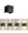 6W CUBIC RGB+CCT vegglampe - IP65, Tuya Smart, sort, firkantet, opp/ned, justerbar, inne / ute, inkl. lyskilde