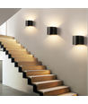 6W Vegglampe, Hue-kompatibel - IP65, Rund, RGB+CCT, Zigbee, sort, opp/ned, justerbar, inne/ute, inkl. lyskilde