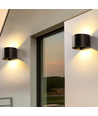 6W Vegglampe, Hue-kompatibel - IP65, Rund, RGB+CCT, Zigbee, sort, opp/ned, justerbar, inne/ute, inkl. lyskilde