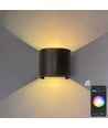 6W Vegglampe - IP65, Rund, RGB+CCT, Zigbee, sort, opp/ned, justerbar, inne / ute, inkl. lyskilde