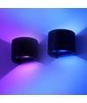 6W Vegglampe - IP65, Rund, RGB+CCT, Zigbee, sort, opp/ned, justerbar, inne / ute, inkl. lyskilde