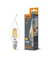 E14 6W LED filament kertepære med flamme - C35, 806lm, 4000K, flicker free, erstatter 60W