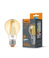 E27 10W LED filament pære - A60, 1050lm, 2200K, Amber glass, 360° lysspredning