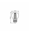 E27 6W LED filament kronepære - G45, 806lm, 3000K, 360 grader