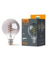 E27 4W dimbar LED pære - G95, spiral filament, grafitt glass, 1800K, 360°