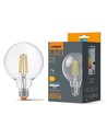 E27 7W dimbar LED pære - G95, 806lm, 4000K, 360 grader, filament glass