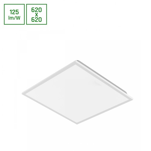 62x62 LED panel, 40W - 125lm/W, 4000K, hvit kant, 3 års garanti