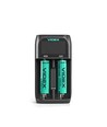 Universal batterilader med LCD display - 2 kanaler, USB-C, Ni-Mh/Li-Ion/LiFePO4, powerbank funksjon