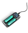 Universal USB-C batterilader - LCD display, 2 kanaler, til Li-ion/Ni-MH/LiFePO4, 5V/2A