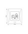 Binera CAT6 nettverkskontakt - RJ45, IP20, grafitt sort, 86x86 mm
