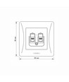 BINERA dobbelt CAT6 nettverksuttak - Sort grafitt, RJ45, 2 kontakter, innfelling