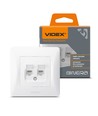 Dobbelt CAT6+CAT6 nettverkskontakt - RJ45, hvit, innfelt, støvdeksel, BINERA-serien