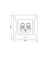 Dobbelt CAT6+CAT6 nettverkskontakt - RJ45, hvit, innfelt, støvdeksel, BINERA-serien