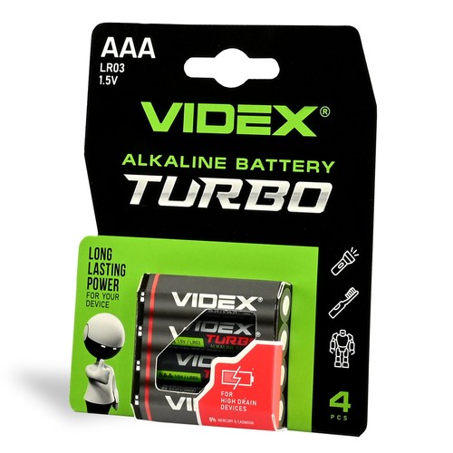 Alkalisk batteri - Turbo LR03T/AAA, 4 stk
