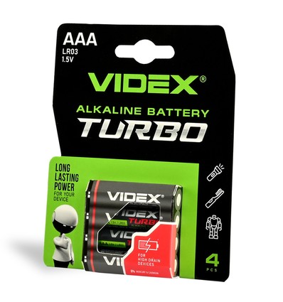 Alkalisk batteri - Turbo LR03T/AAA, 4 stk