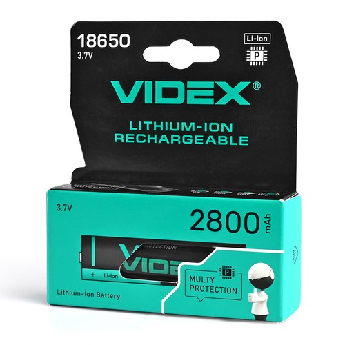 Oppladbart Lithium-ion batteri - 18650-P 2800mAh, med termisk beskyttelse